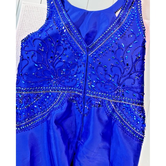 NWT Rachel Allan Curves 7813 Royal Blue Mermaid Prom Dress 24 Sexy Beaded Luxe - Picture 5 of 12